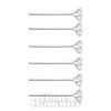 Blue Banana Sterling Silver 2.5mm Aurora Borealis Star Nose Studs (6 Pack)