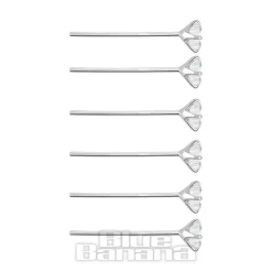 Blue Banana Sterling Silver 2.5mm Aurora Borealis Star Nose Studs (6 Pack)