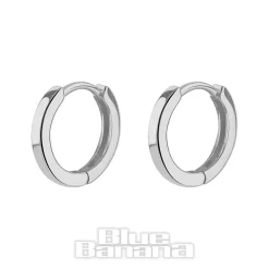 Blue Banana Sterling Silver Squared Clicker Hoops (Pair)