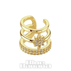 Blue Banana Stones Ear Cuff (Gold)