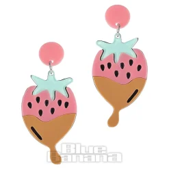 Blue Banana Strawberry Earrings (Multicoloured)