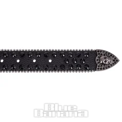 Blue Banana Studded Skull Belt (Black)
