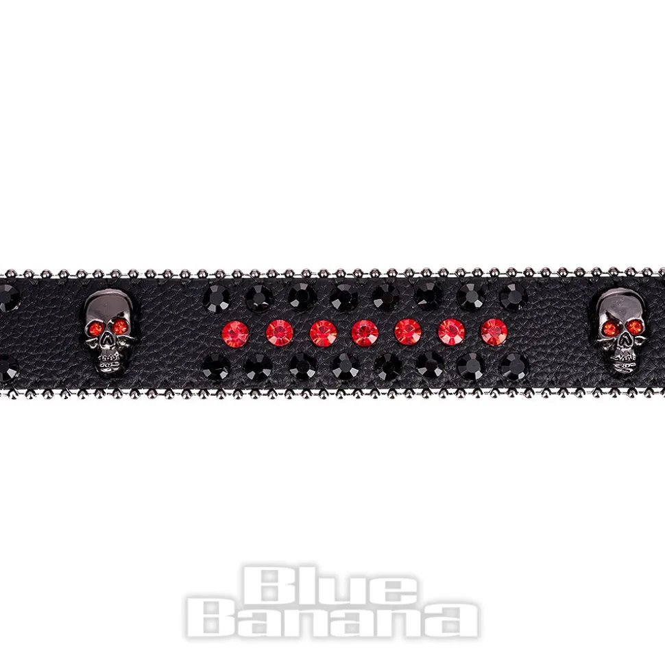Blue Banana Studded Skull Belt (Red)