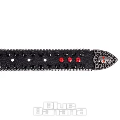 Blue Banana Studded Skull Belt (Red)