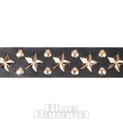 Blue Banana Studs & Stars Belt (Black/Rose Gold)