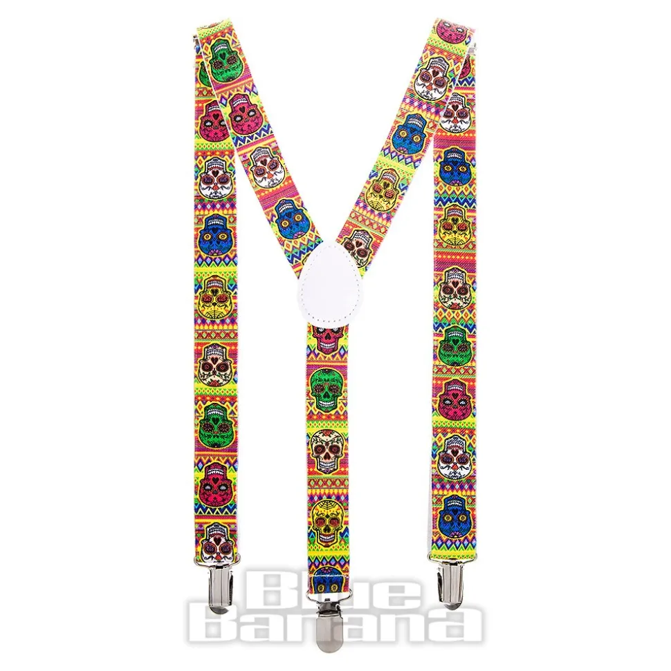Blue Banana Sugar Skulls Braces (Multicoloured)