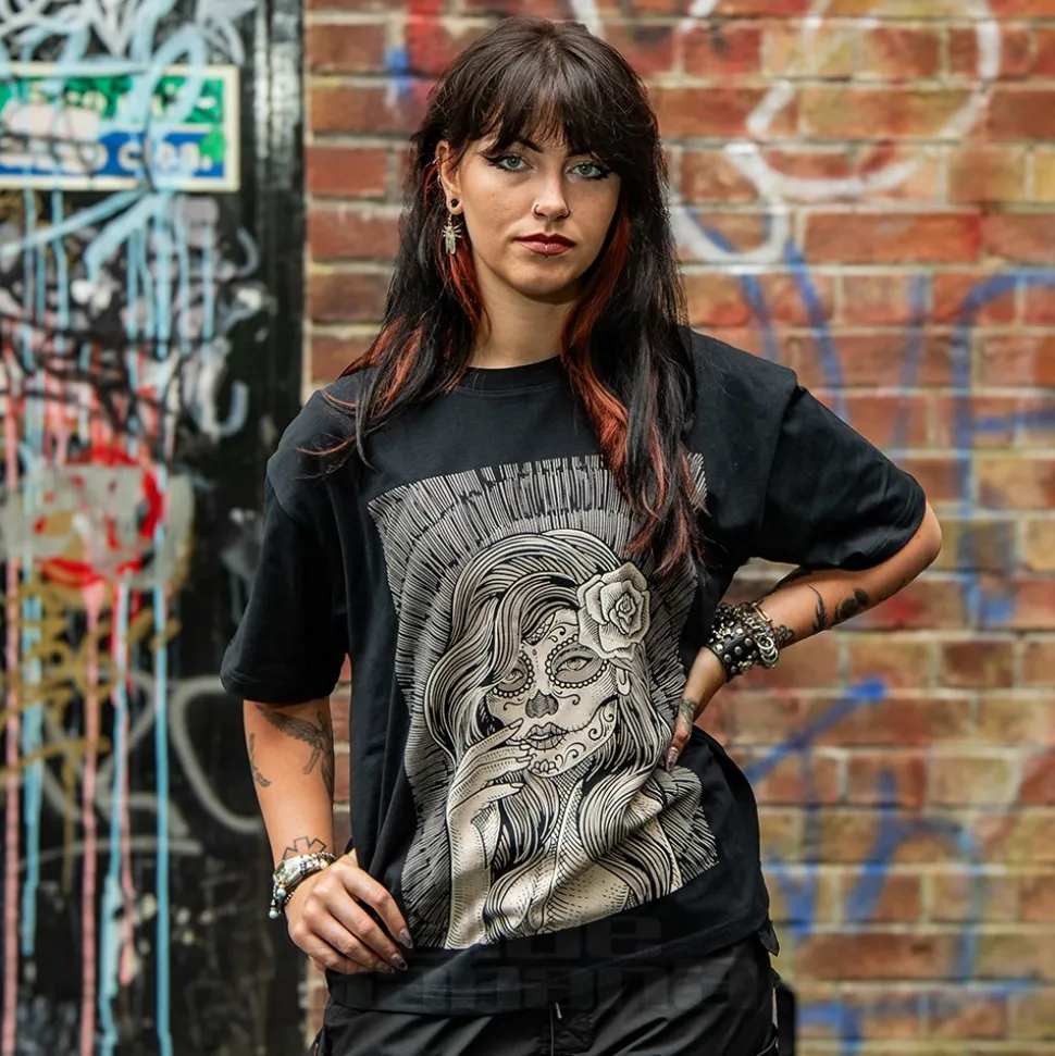 Blue Banana Sugar Skull T-Shirt (Black)