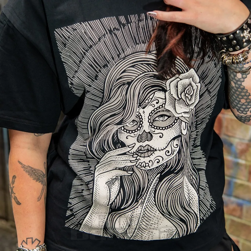 Blue Banana Sugar Skull T-Shirt (Black)