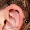 Blue Banana Surgical Steel Crystal Industrial Bar (Black)