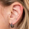 Blue Banana Surgical Steel Cross Ear Clicker (Silver)