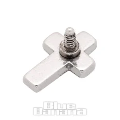 Blue Banana Surgical Steel Cross Top (Silver)
