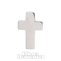Blue Banana Surgical Steel Cross Top (Silver)