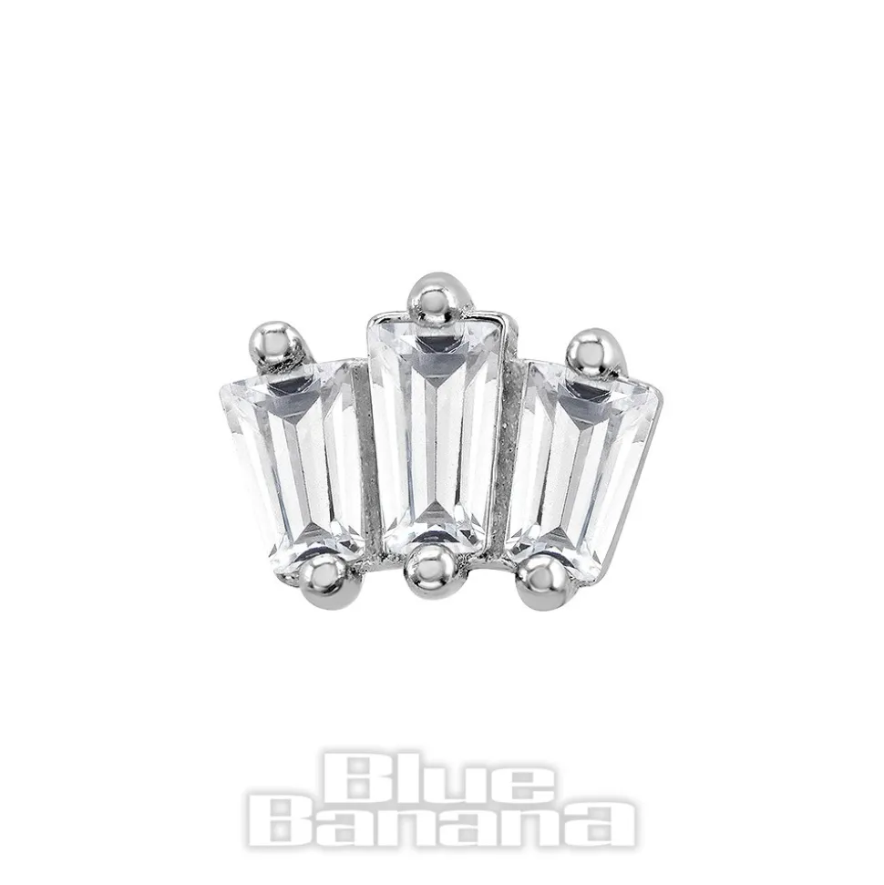 Blue Banana Surgical Steel Crown Threadless Top (Silver)