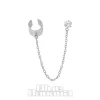 Blue Banana Surgical Steel Crystal Round Cuff Ear Chain (Silver)