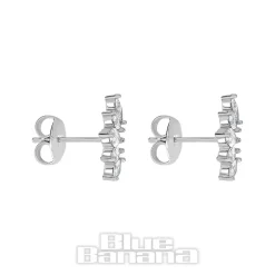 Blue Banana Surgical Steel Cubic Zirconia 5 Ear Studs (Silver)