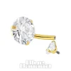 Blue Banana Surgical Steel Cubic Zirconia Round Navel Bar (Gold)
