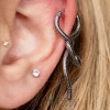 Blue Banana Surgical Steel Dangling Snake Ear Clicker (Silver)
