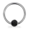 Blue Banana Surgical Steel Flat Jewelled BCR (Jet Black)