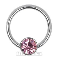 Blue Banana Surgical Steel Flat Jewelled BCR (Rose)