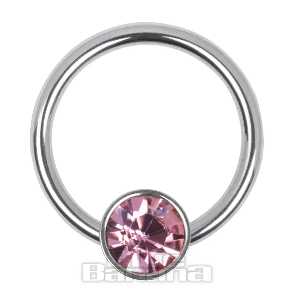Blue Banana Surgical Steel Flat Jewelled BCR (Rose)