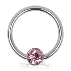 Blue Banana Surgical Steel Flat Jewelled BCR (Rose)