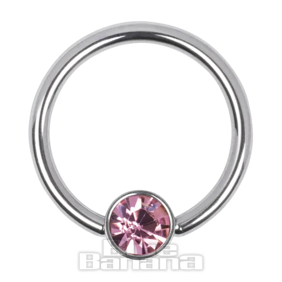 Blue Banana Surgical Steel Flat Jewelled BCR (Rose)