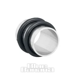 Blue Banana Surgical Steel Flesh Tube 3-24mm (Black/White)