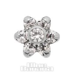 Blue Banana Surgical Steel Flower Top (Crystal)