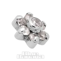 Blue Banana Surgical Steel Flower Top (Crystal)