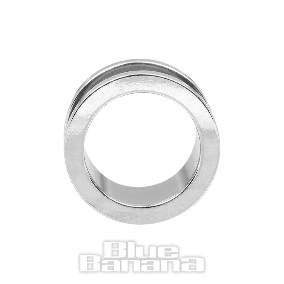 Blue Banana Surgical Steel Flesh Tunnel 3-24mm (Silver)