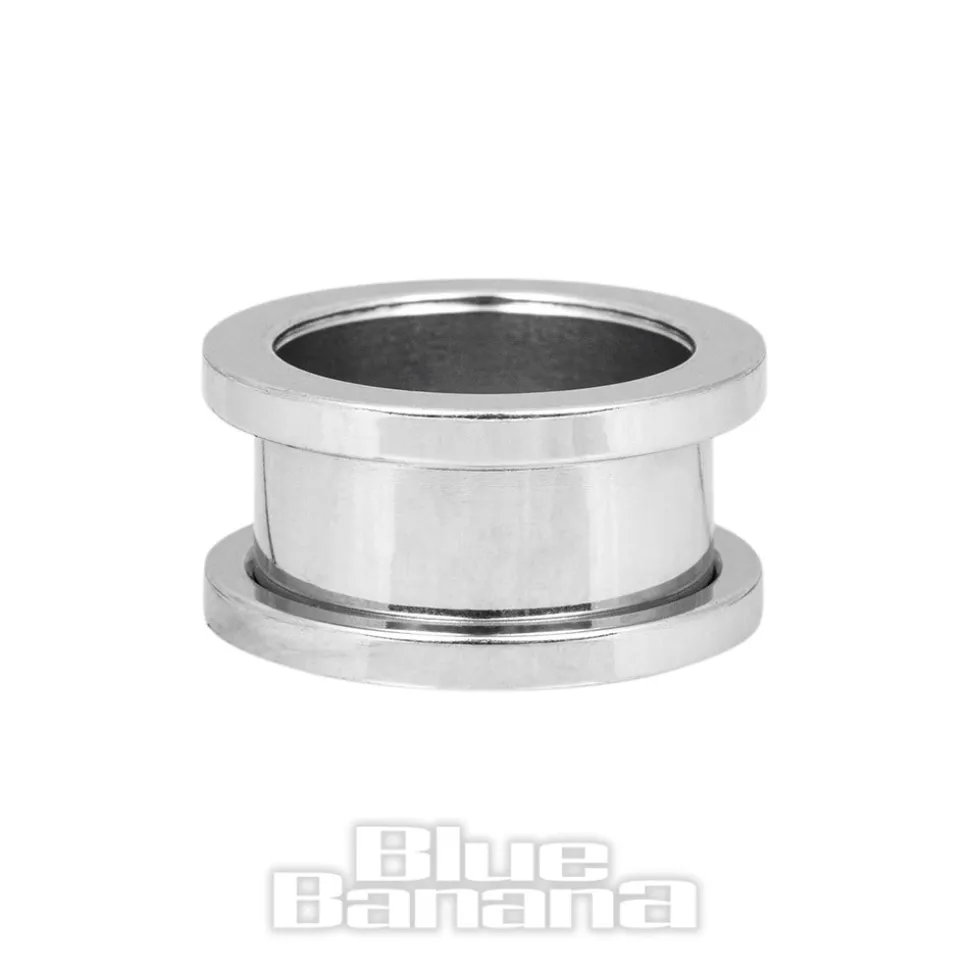 Blue Banana Surgical Steel Flesh Tunnel 3-24mm (Silver)