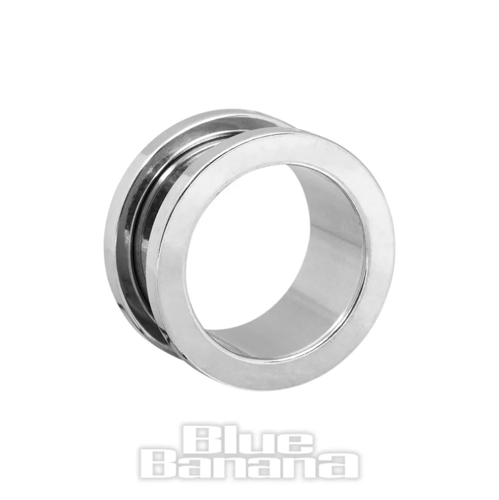 Blue Banana Surgical Steel Flesh Tunnel 3-24mm (Silver)