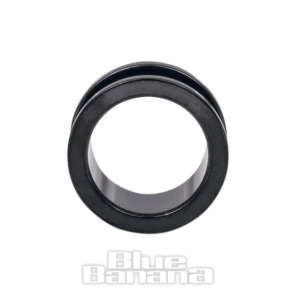 Blue Banana Surgical Steel Flesh Tunnel 3-24mm (Black)