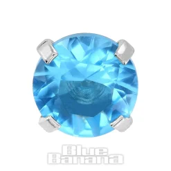 Blue Banana Surgical Steel Gem Jewel 1.2 x 6mm Tragus Bar (Aqua)
