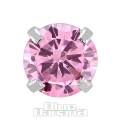 Blue Banana Surgical Steel Gem Jewel 1.2 x 6mm Tragus Bar (Rose)