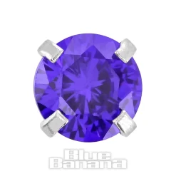 Blue Banana Surgical Steel Gem Jewel 1.2 x 6mm Tragus Bar (Amethyst)