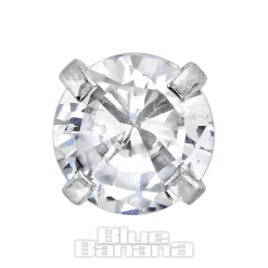 Blue Banana Surgical Steel Gem Jewel 1.2 x 6mm Tragus Bar (Crystal)