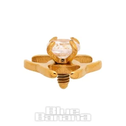 Blue Banana Surgical Steel Hazard Dermal Top (Gold)