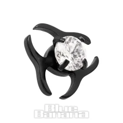 Blue Banana Surgical Steel Hazard Dermal Top (Black)