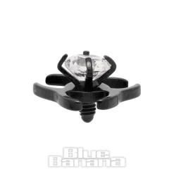 Blue Banana Surgical Steel Hazard Dermal Top (Black)