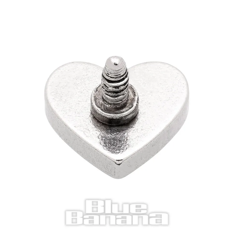 Blue Banana Surgical Steel Heart Top (Silver)
