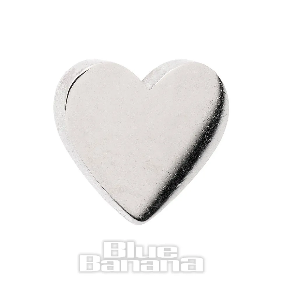 Blue Banana Surgical Steel Heart Top (Silver)