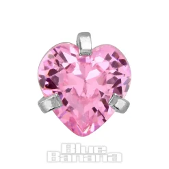 Blue Banana Surgical Steel Heart Jewel 1.2 x 6mm Tragus Bar (Rose)
