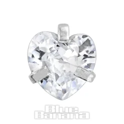 Blue Banana Surgical Steel Heart Jewel 1.2 x 6mm Tragus Bar (Crystal)