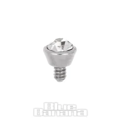Blue Banana Surgical Steel Internally Threaded Jewelled Labret (Crystal)