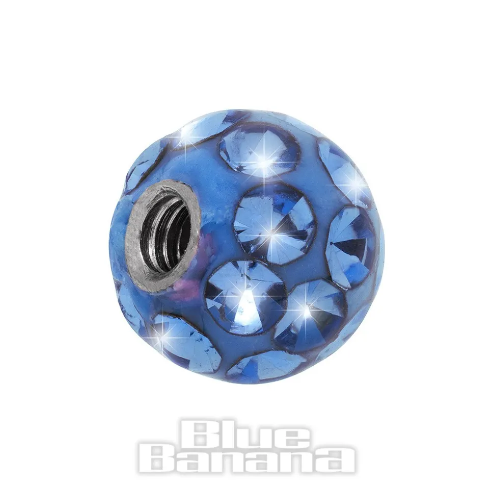 Blue Banana Surgical Steel Jewelled Glitter Ball (Sapphire)