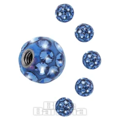 Blue Banana Surgical Steel Jewelled Glitter Ball (Sapphire)