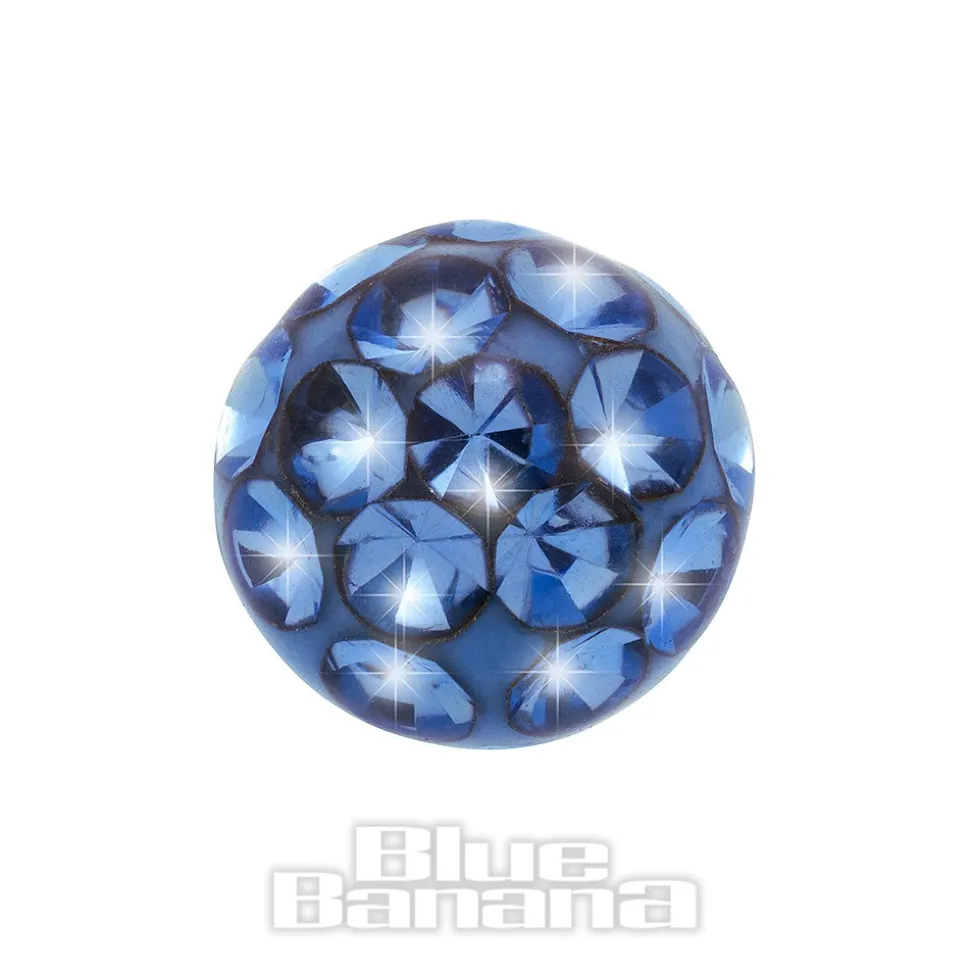 Blue Banana Surgical Steel Jewelled Glitter Ball (Sapphire)