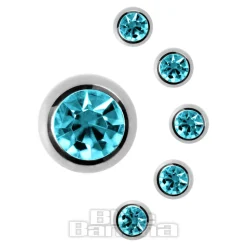 Blue Banana Surgical Steel Jewelled Ball (Aqua)