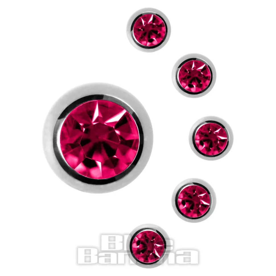 Blue Banana Surgical Steel Jewelled Ball (Fuchsia)